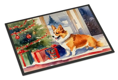 NEW Corgi Cozy Christmas Doormat Front Door Mat Indoor Outdoor Rugs for Entryway, Non Slip Washable Low Pile, 18H X 27W