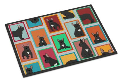 NEW Lots of Black French Bulldog Doormat Front Door Mat Indoor Outdoor Rugs for Entryway, Non Slip Washable Low Pile, 18H X 27W
