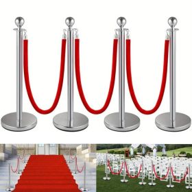 Crowd Control Barriers And Red Carpet Poles For Event & Party Supplies - Multiple Colors And Sizes Available (Option: Silvery)