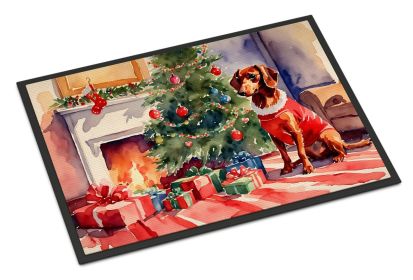 NEW Dachshund Cozy Christmas Doormat Front Door Mat Indoor Outdoor Rugs for Entryway, Non Slip Washable Low Pile, 18H X 27W (Default: Default)